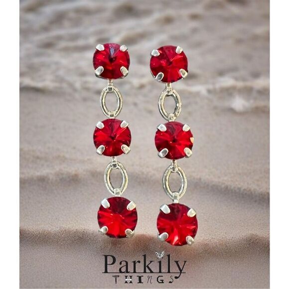Handcrafted earrings with Swarovski crystal - Picture 1 of 8